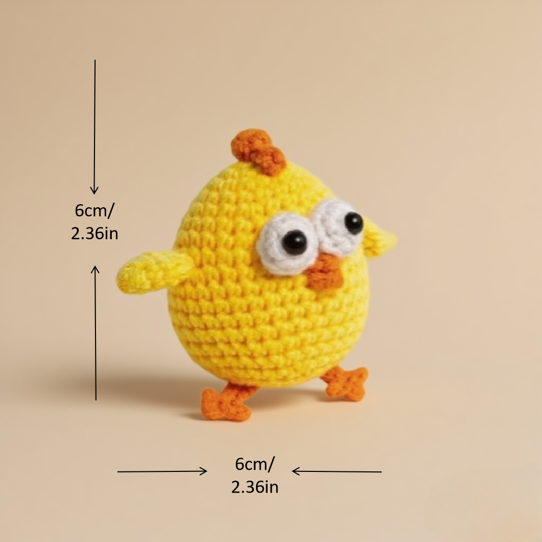 DIY Yellow Chicken Crochet Kit Complete Supplies for Amigurumi Craft Perfect for Hobbyists