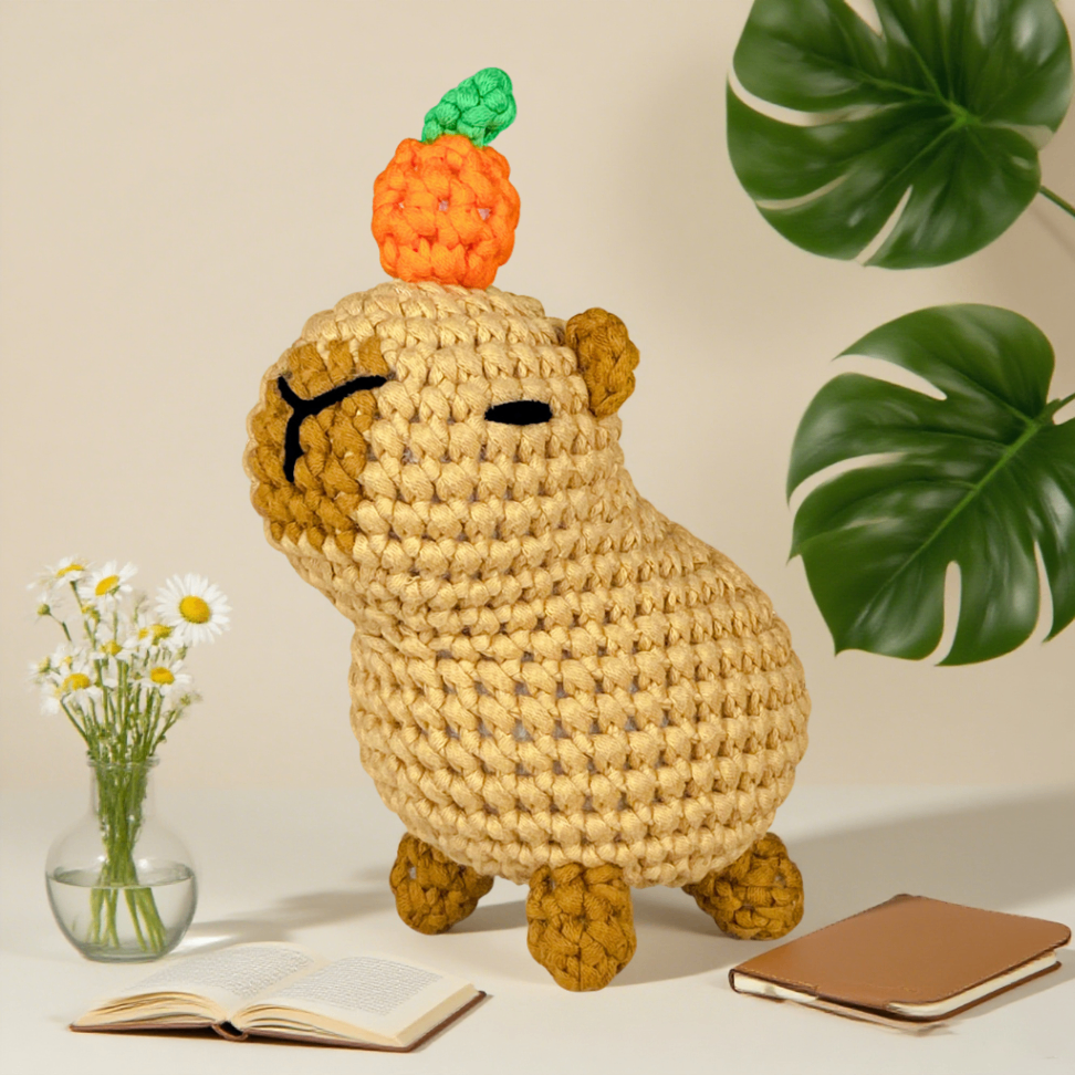DIY Beginner Crochet Kit Capybara Amigurumi Plush Toy for Crafts