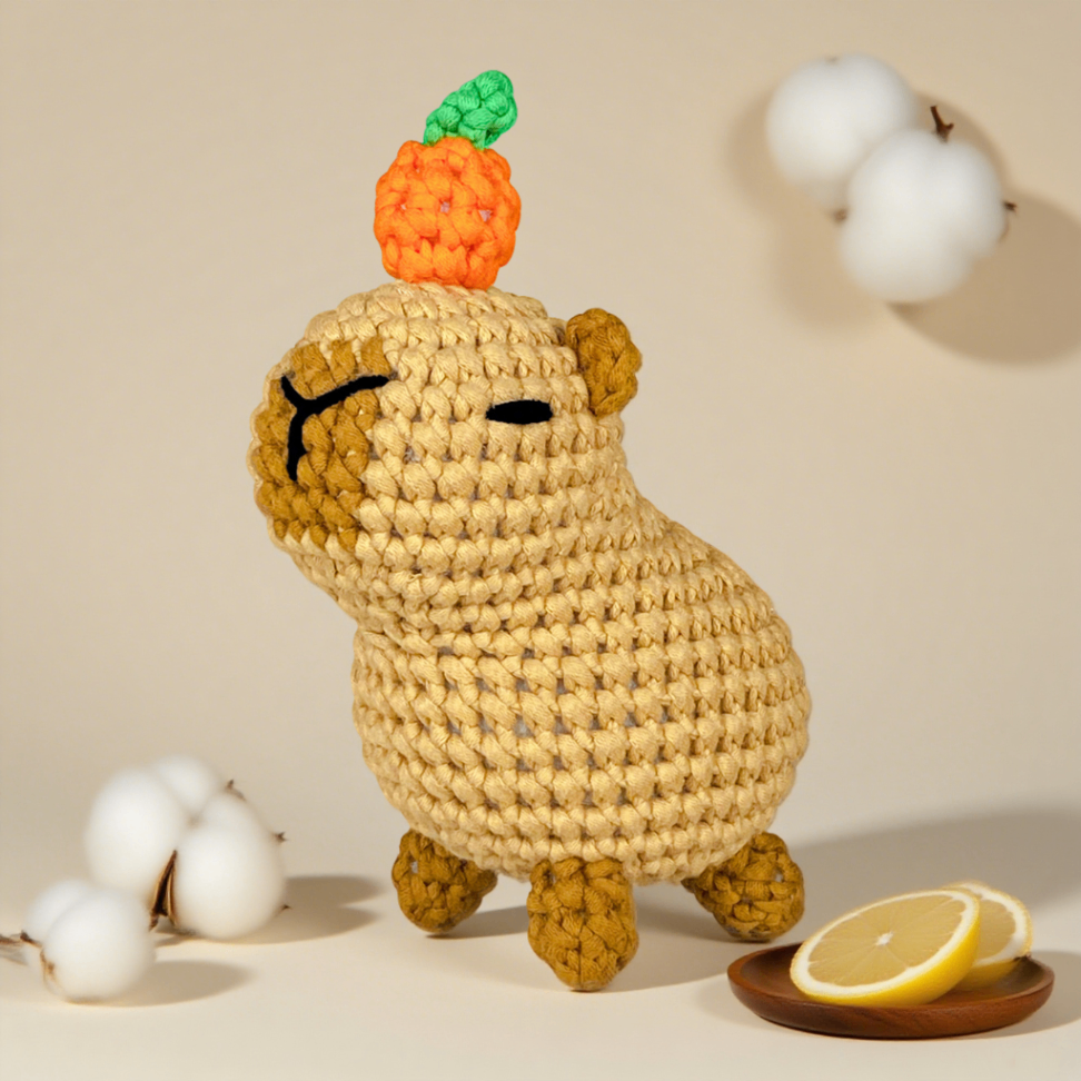 DIY Beginner Crochet Kit Capybara Amigurumi Plush Toy for Crafts
