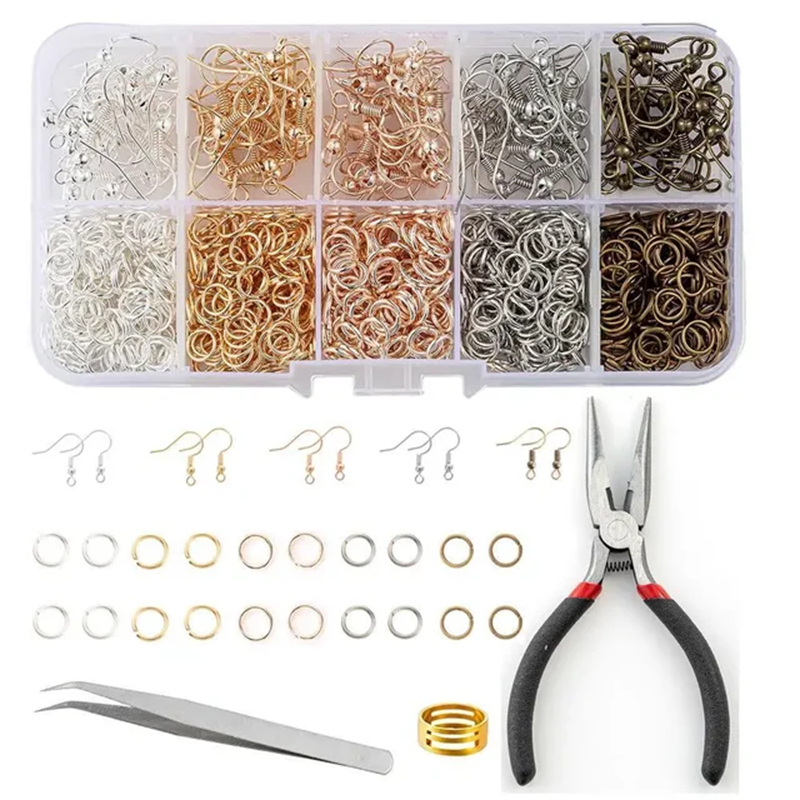 10 Grid Jewelry Findings Making Kits DIY Jewelry Starter Earhook Junp RIng Tools