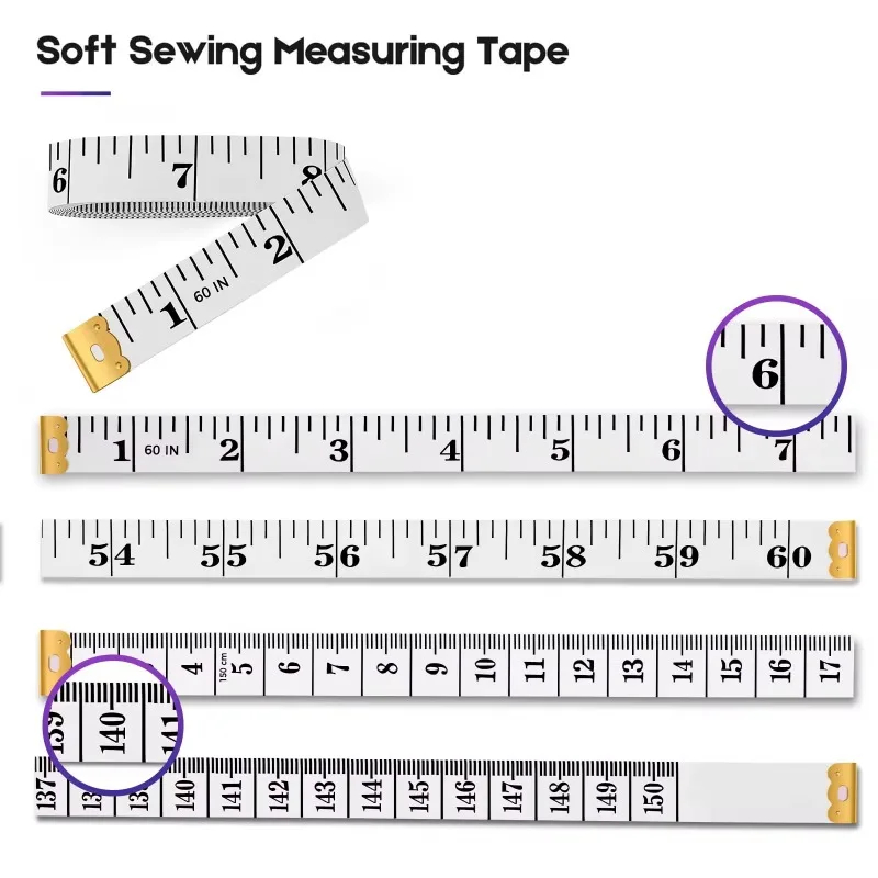 60Inch Soft Tape Measure Double Scale Craft Measurement Precision Measuring Tool