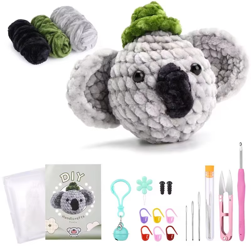 Crochet Animal Kit for Beginners Offer Video Tutorials DIY Knit Crochet Doll Set