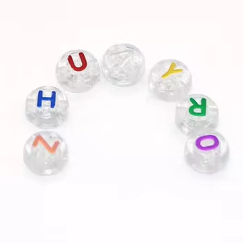 luminous Alphabet Letter Mixed Color Bead Flat Round Bead Glow in the Dark Beads