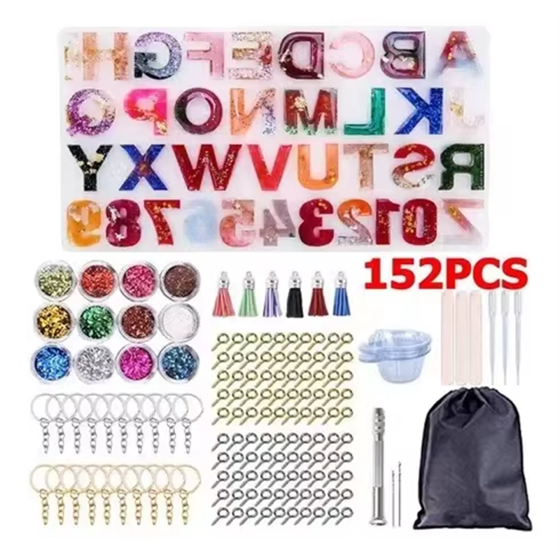 Epoxy Resin Alphabet Jewelry Making Kits Beginners Making DIY Casting Molds Set