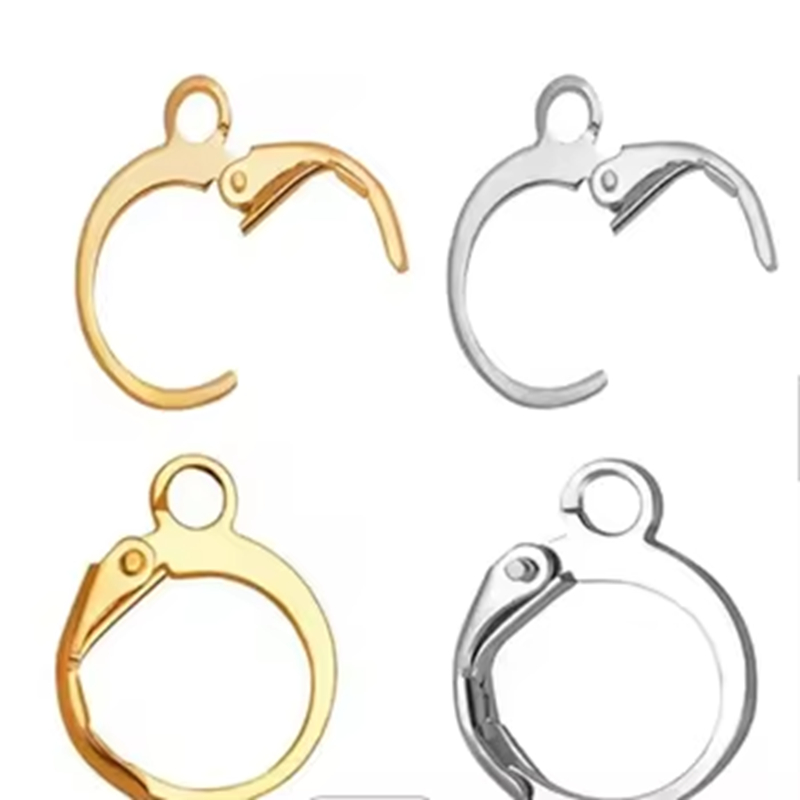 Stainless Steel Hypoallergenic Gold Silver French Earring Hooks Wire Ear Clasps Settings Base for DIY Jewelry Making