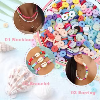 24 Color Clay Beads with 26 Letters Beads Kit Funny Name DIY Making Jewelry Set