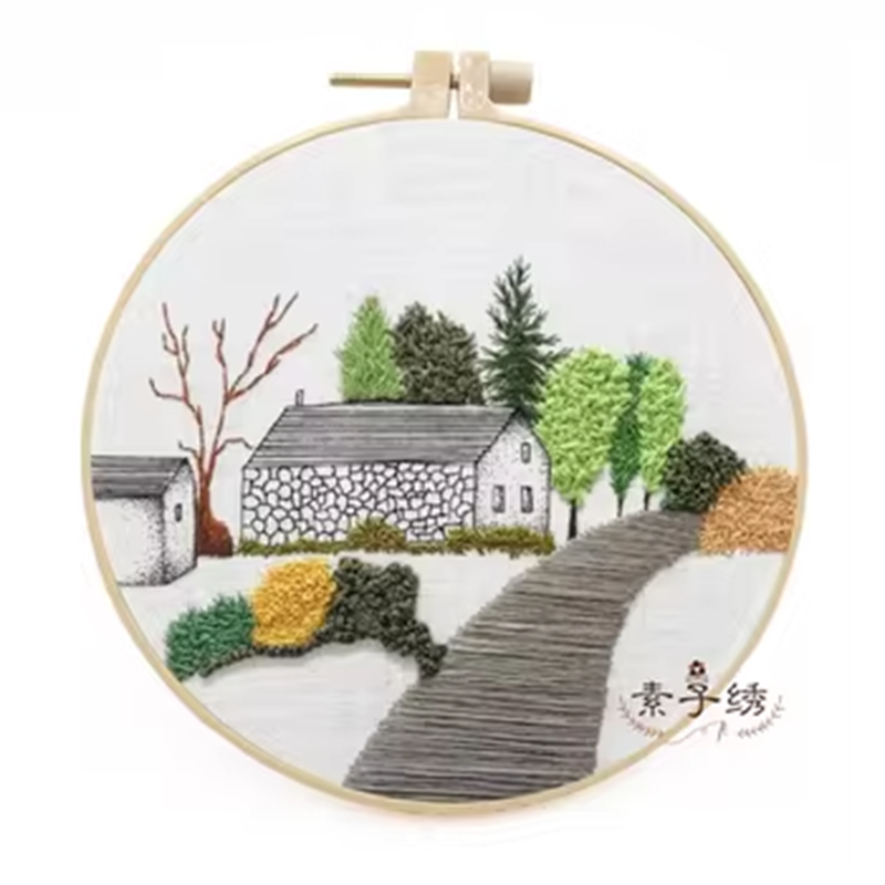 Handmade Creative Embroidery Material Novice Learning Embroidery Building Design