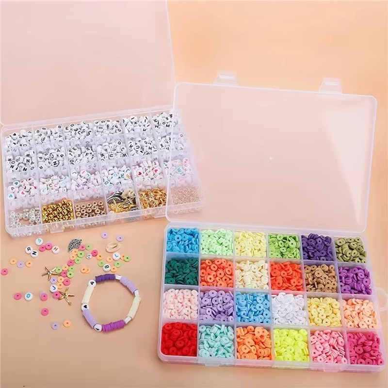 Clay Beads with Letter Beads Sets Polymer Spacer Beads DIY Jewelry Making Kits