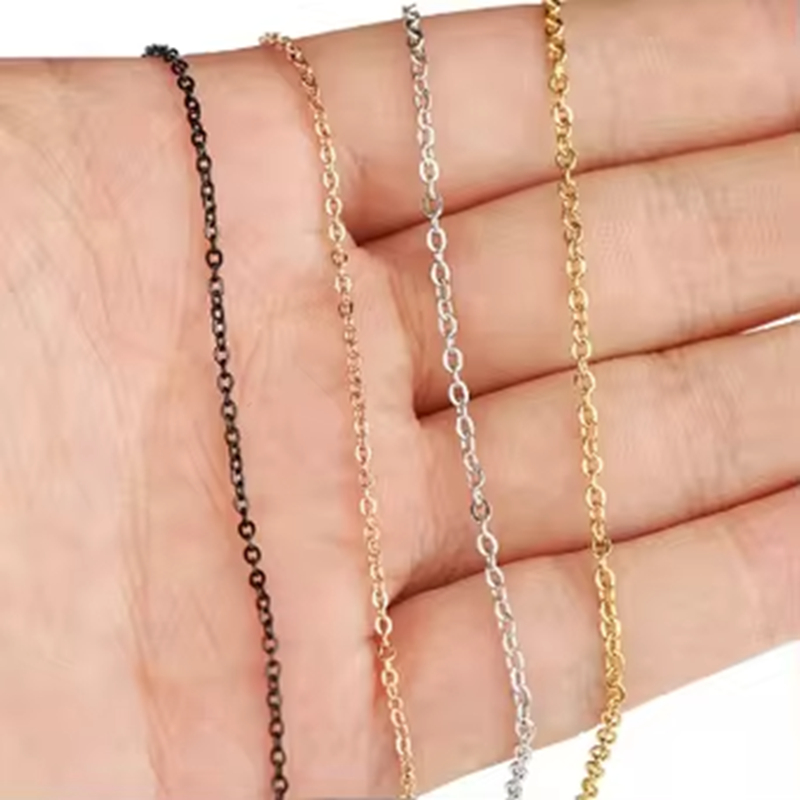 2mm Connect Metal Chain for DIY Jewelry Making Findings 6 Metal Colors of Cable Link Chain Accessories for Jewelry Chain Making