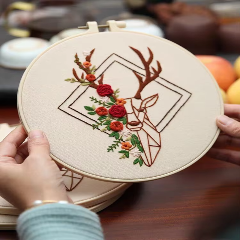 Geometric Animal Embroidery Set Novice DIY Live Room Hang Painting Cross-Stitch