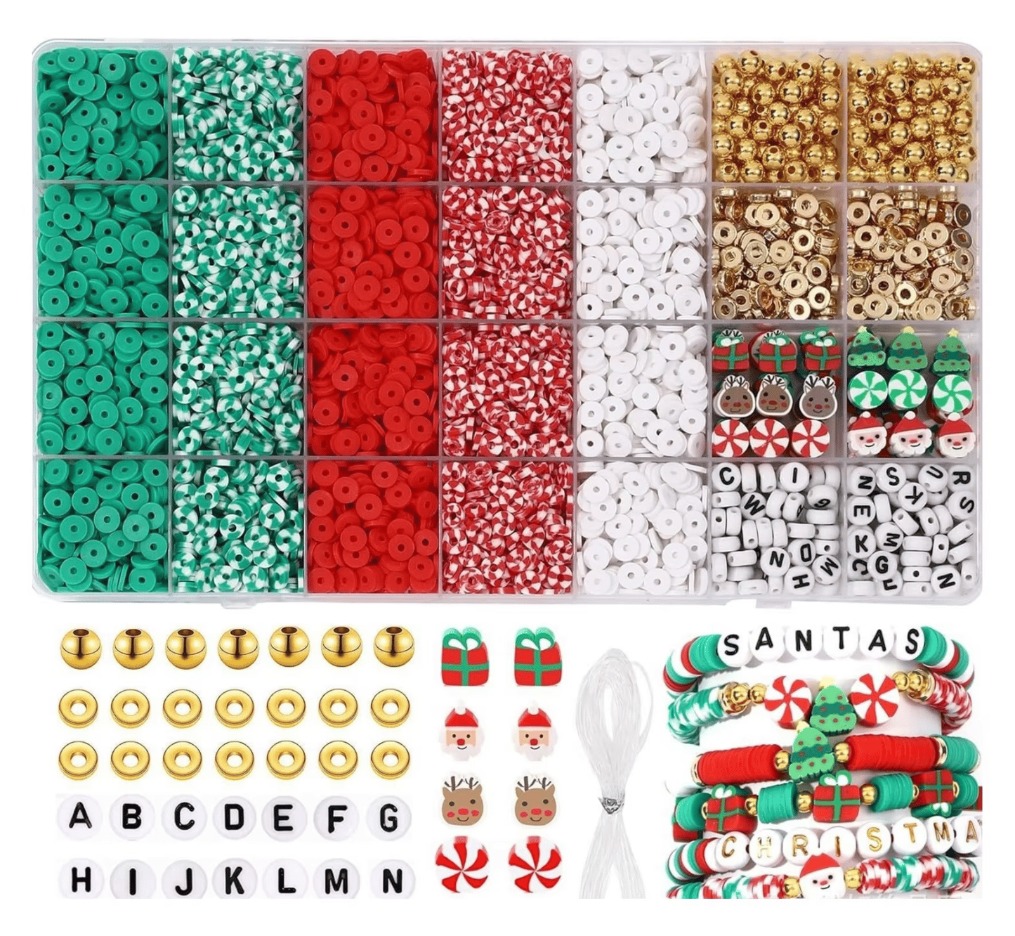 6mm Polymer Clay Beads Set For Kids Making Christmas Charms Bracelet Making Kits