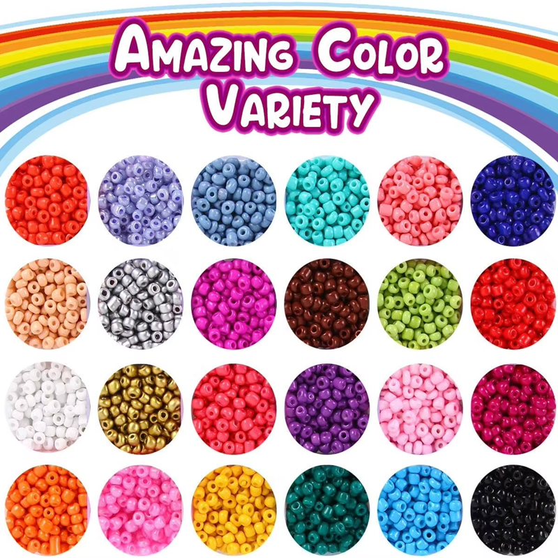 4mm Glass Seed Beads and Letter Beads Kits DIY Fashionable Jewelry Making Set