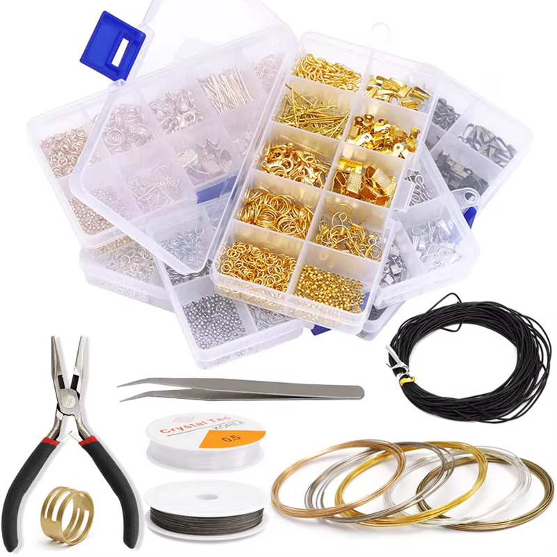 Jewelry Making Kits Earring Hooks Jump Rings Lobster Clasp Chain DIY Jewelry Set