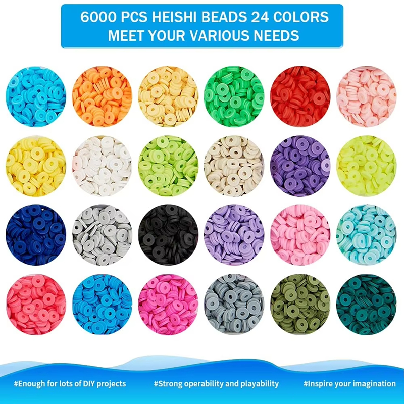 24-Color DIY Jewelry Kit Flat Clay Spacer Beads Letter Beads Jump Rings Pendants Marking Bracelets Necklace Earring Style Charm