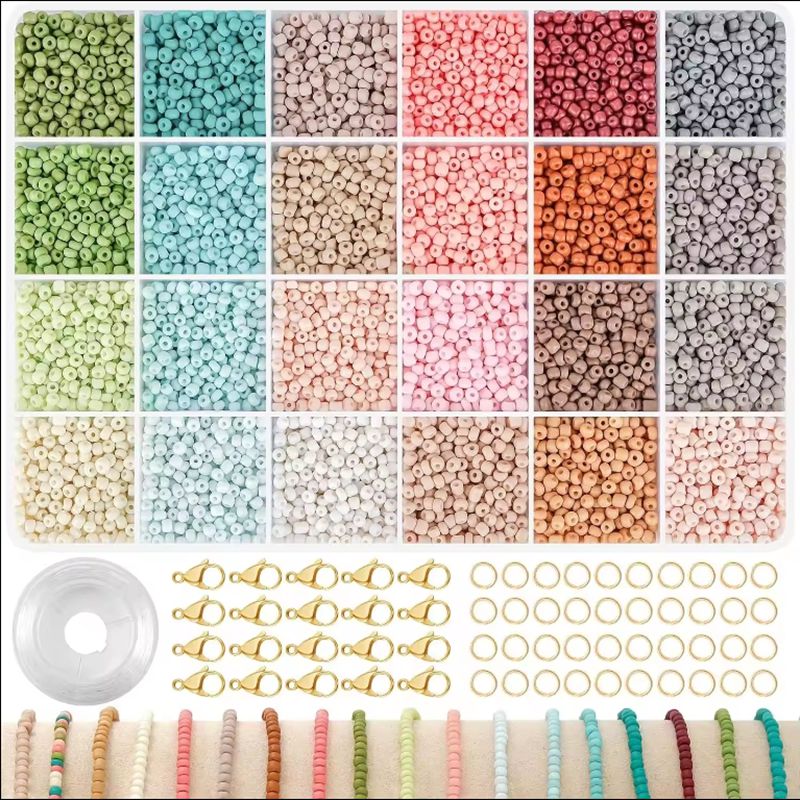 320 g Glass Seed Beads 24 Colors Suitable Beginner DIY Hobby Jewelry Making Kits