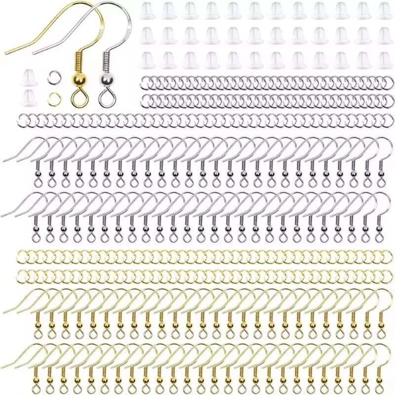 600pcs Handmade DIY Earring Making Materials Anti Allergic Semi Finished Color Preserving Electroplated Earring Hooks Kit