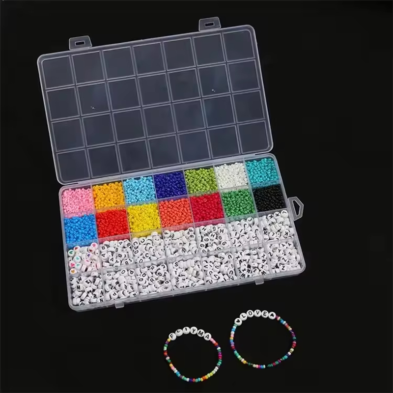 Glass Rice Beads Set DIY Creative Bracelet Necklace Earrings Jewelry Making Kits