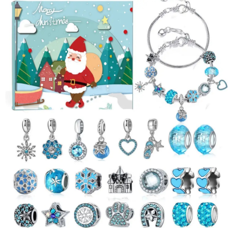 Christmas Advent Calendar Fashion Jewelry DIY Kits Girl New Years Countdown Gift