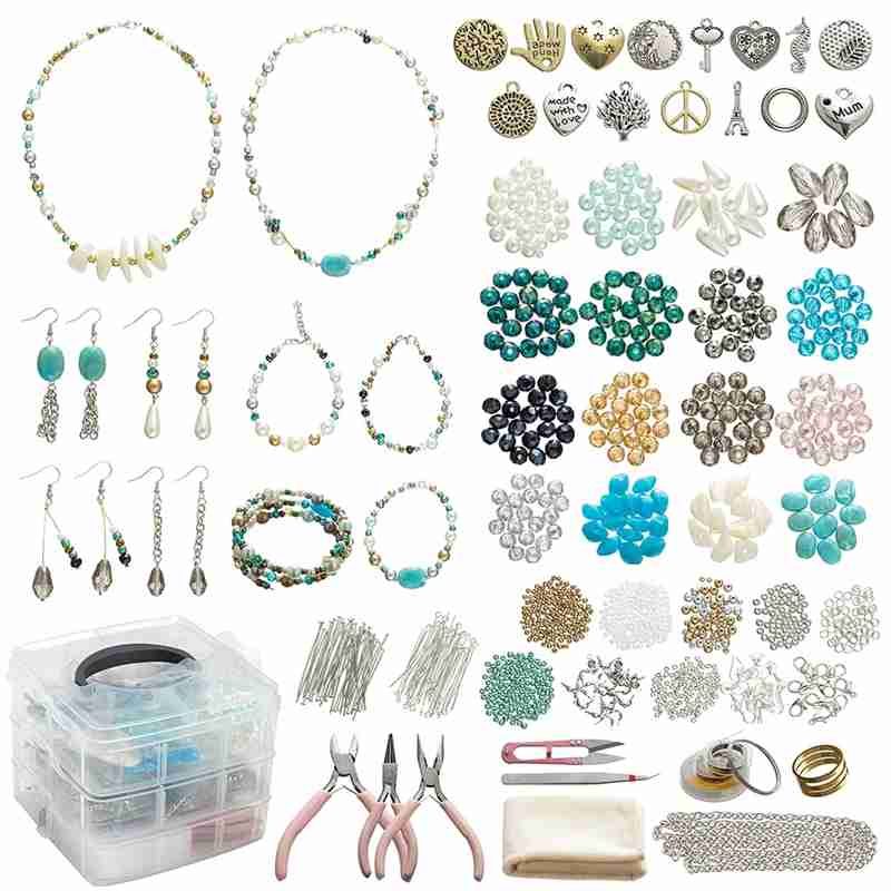 Irregular Natural Stone Jewelry Kits DIY Beaded Jewelry Making Gravel Beads Set