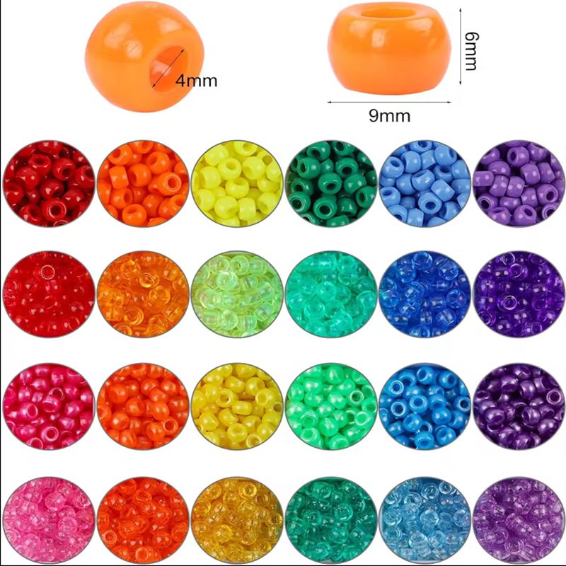 6x9mm Plastic Acrylic Bucket Beads Kits Charms DIY Making Craft Decoration Beads