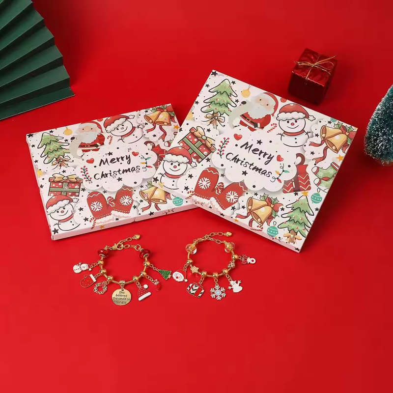 Christmas Advent Calendar DIY Jewelry Kits Children New Year Countdown Gifts Set