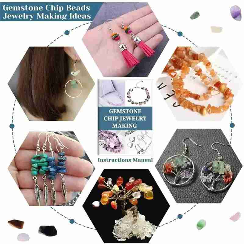 Irregular Natural Stone Jewelry Kits DIY Beaded Jewelry Making Gravel Beads Set