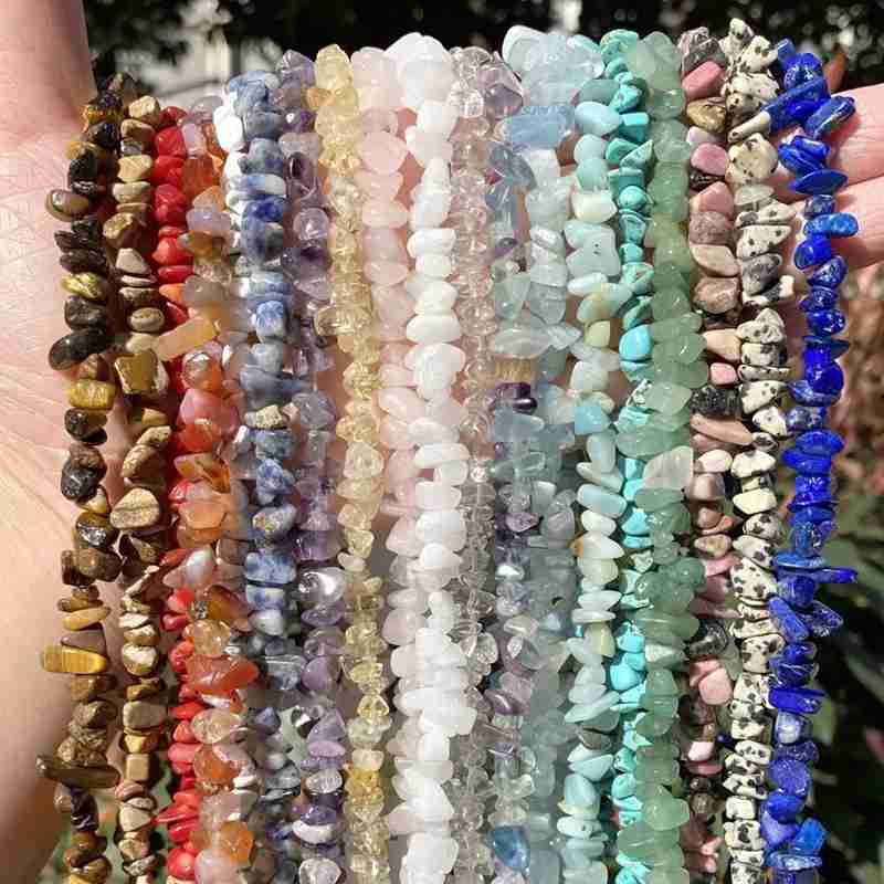 Irregular Natural Stone Jewelry Kits DIY Beaded Jewelry Making Gravel Beads Set