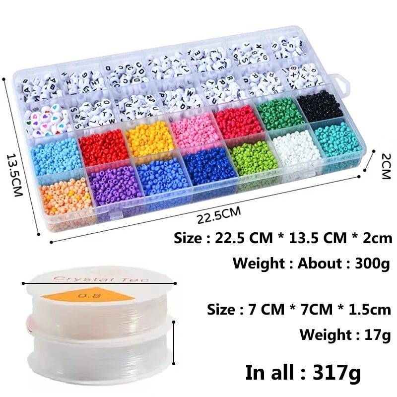 Glass Rice Beads Set DIY Creative Bracelet Necklace Earrings Jewelry Making Kits