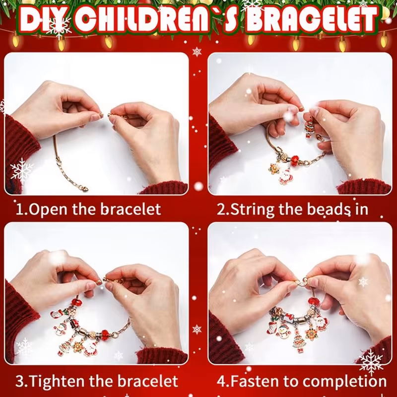 Christmas Advent Calendar DIY Jewelry Kits Children New Year Countdown Gifts Set