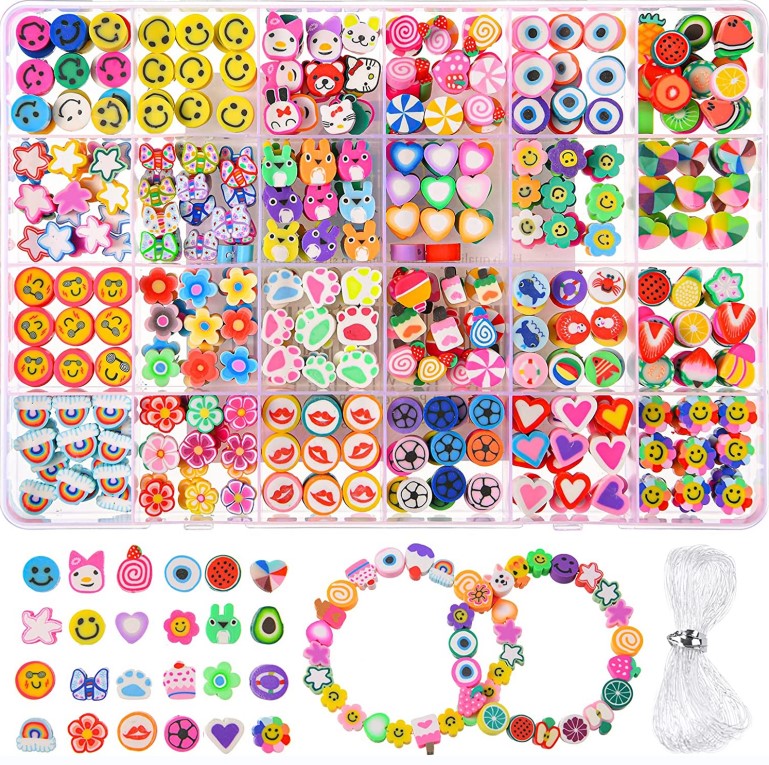 Polymer Clay Beads Kits DIY Making Fashion Cute Bracelet Necklace Earring Set