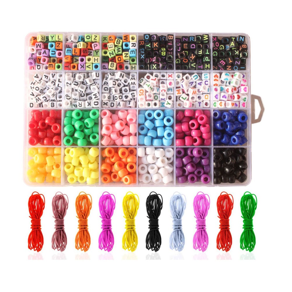 Candy Color Hole Beads 6MM Letter Kit Acrylic Plastic Beads DIY Jewelry Make Set