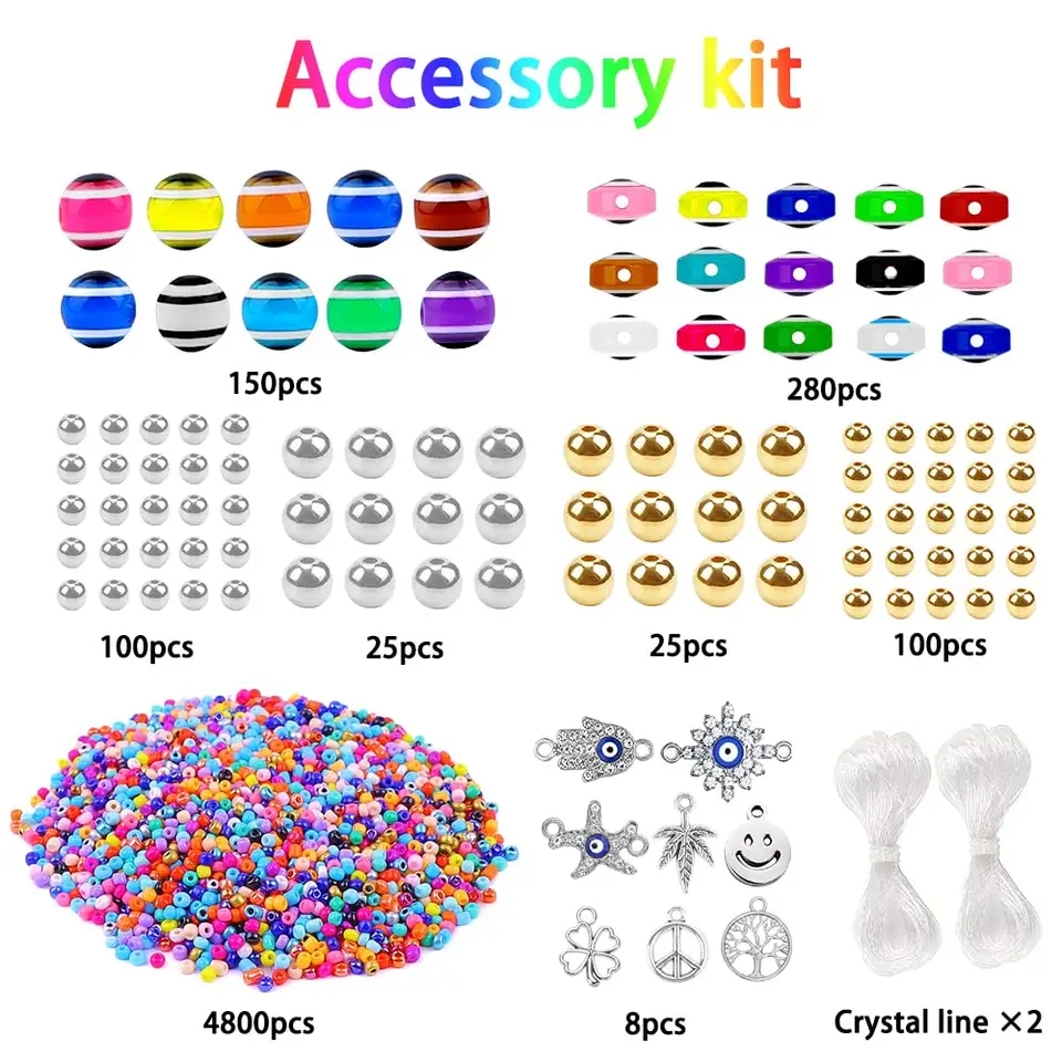 Wholesale 3mm Glass Seed Beads Alloy Findings Kits DIY Charm Jewelry Making Set