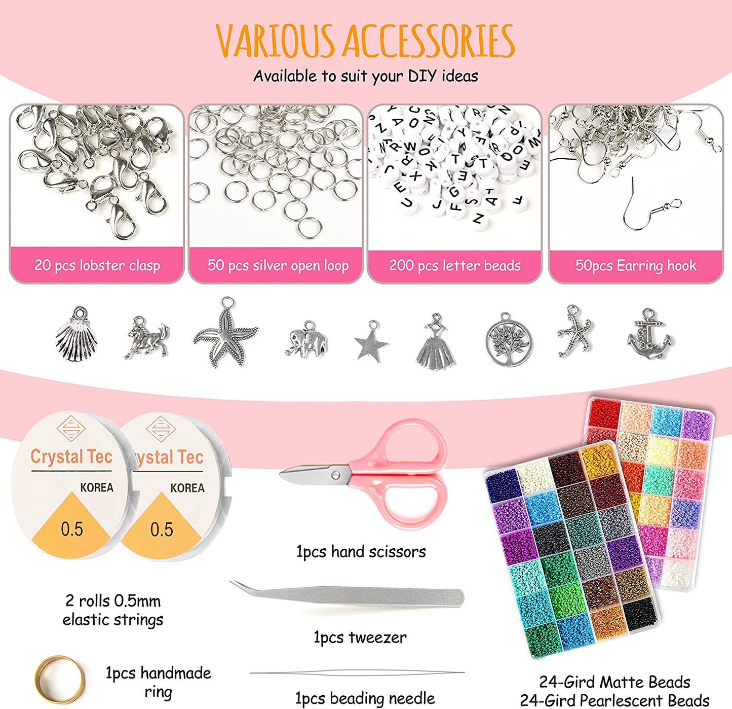 Wholesale Colorful Seed Mini Beads Set DIY Jewelry Make Girls Jewelry Making Kit