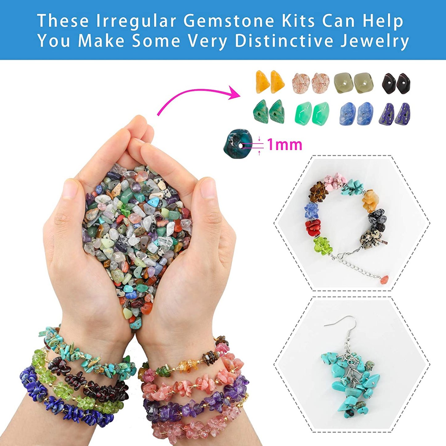 Irregular chips stone bead natural gemstone beads for women DIY jewelry make kit