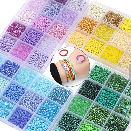 Wholesale 15 Colors Mix Seed Loose Beads Set DIY Jewelry Beaded Making Kits