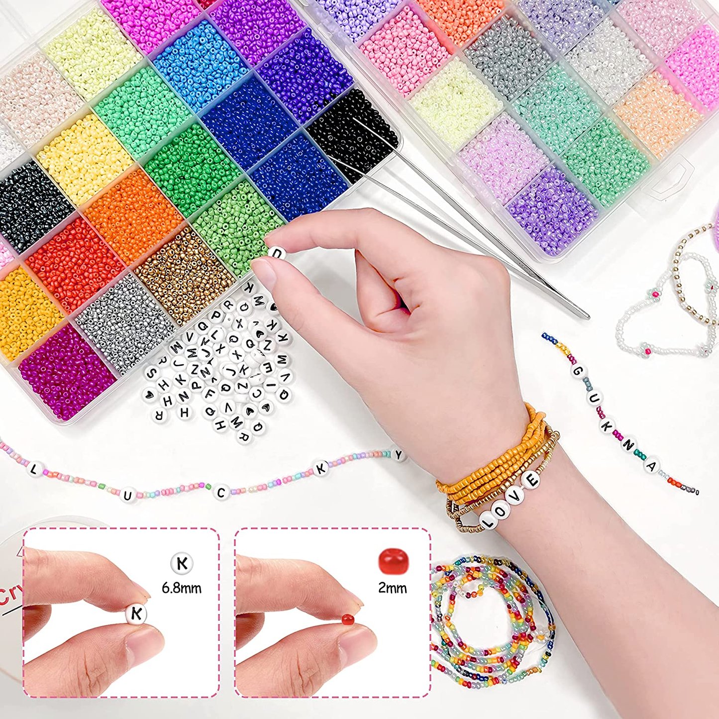 Wholesale Colorful Seed Mini Beads Set DIY Jewelry Make Girls Jewelry Making Kit