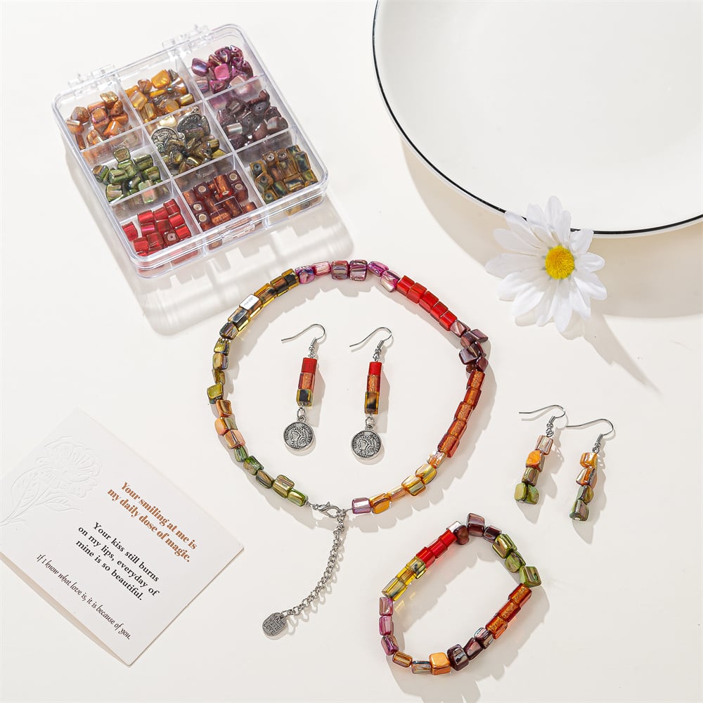 Colorful Natural Shell Bead Kit Girl Summer Beaded DIY Making Trendy Jewelry Set