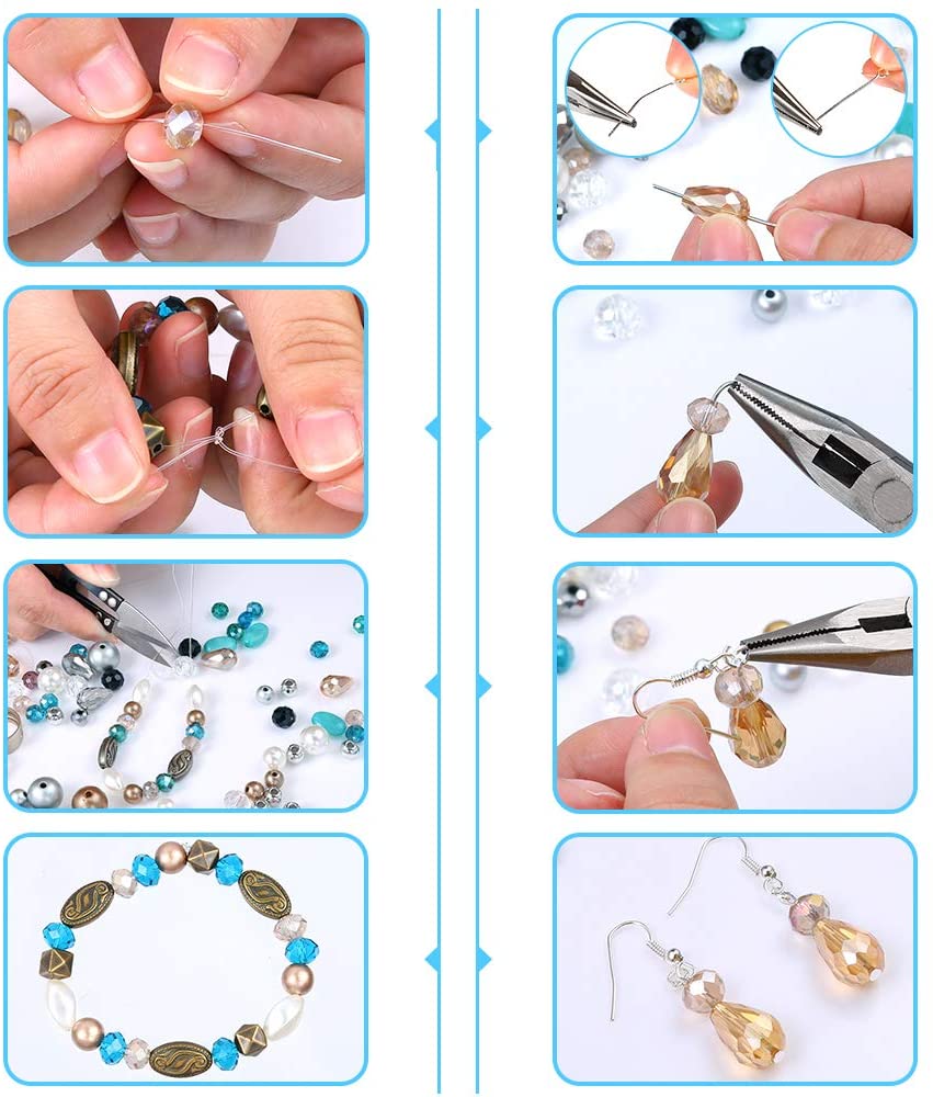 Jewelry Making kits Beads Findings Pliers Cutters Tweezers Tools DIY Jewelry Set