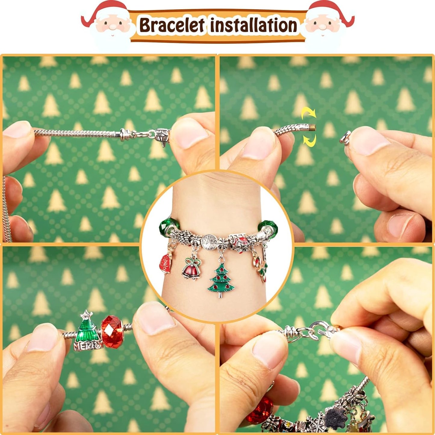 Christmas Advent Calendar Jewelry Making DIY Christmas Necklaces Bracelet Gifts