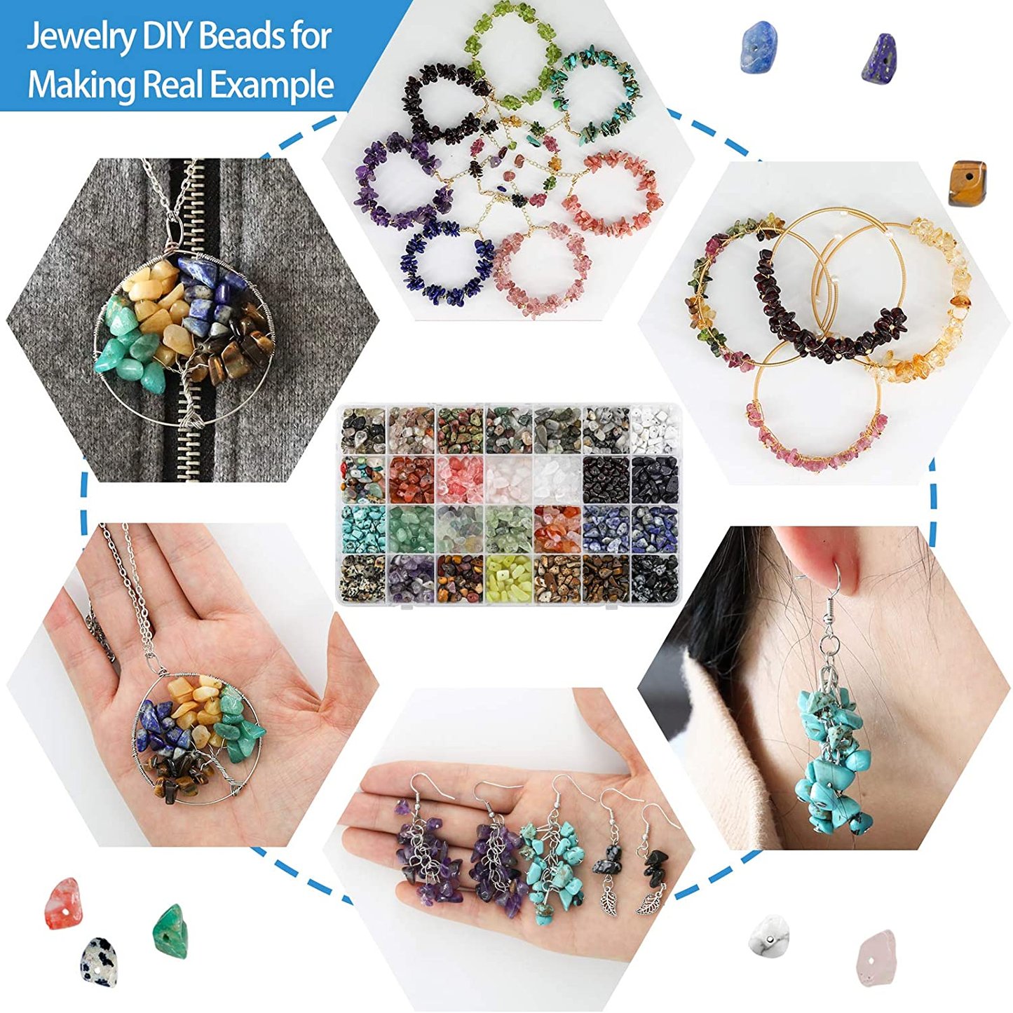 Irregular chips stone bead natural gemstone beads for women DIY jewelry make kit