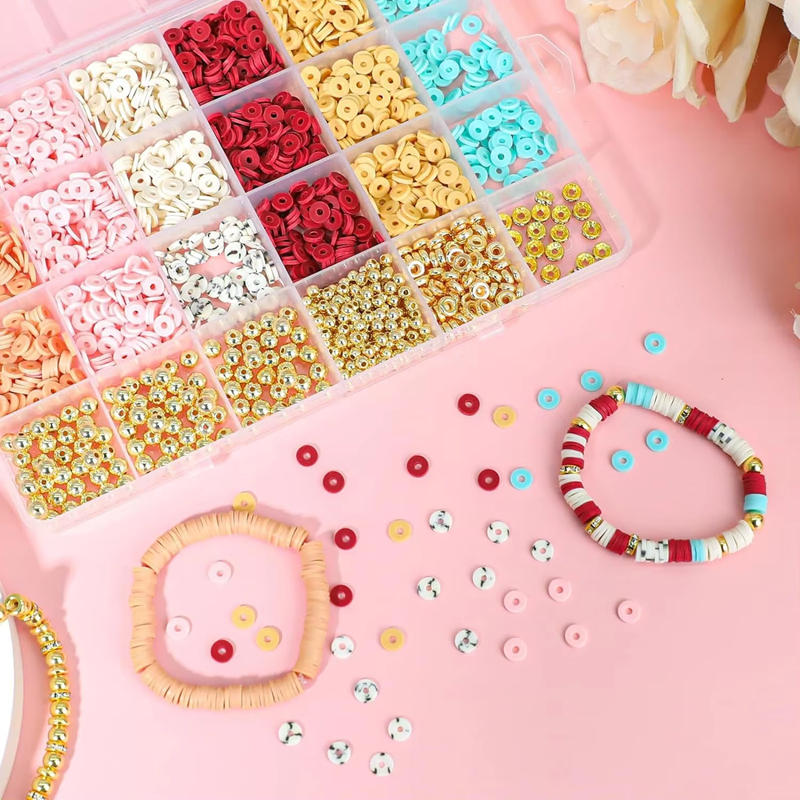 Colorful Clay Beads Craft Diy Jewelry Making Kit Make Own Jewelry For Beginners