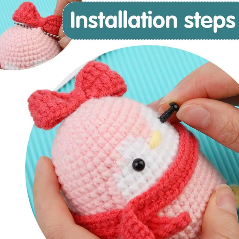 Crochet Animal Kit Includes Cotton Yarn and Hooks Polyester Fiber with Step-by-Step Video Instructions DIY Knitting Set