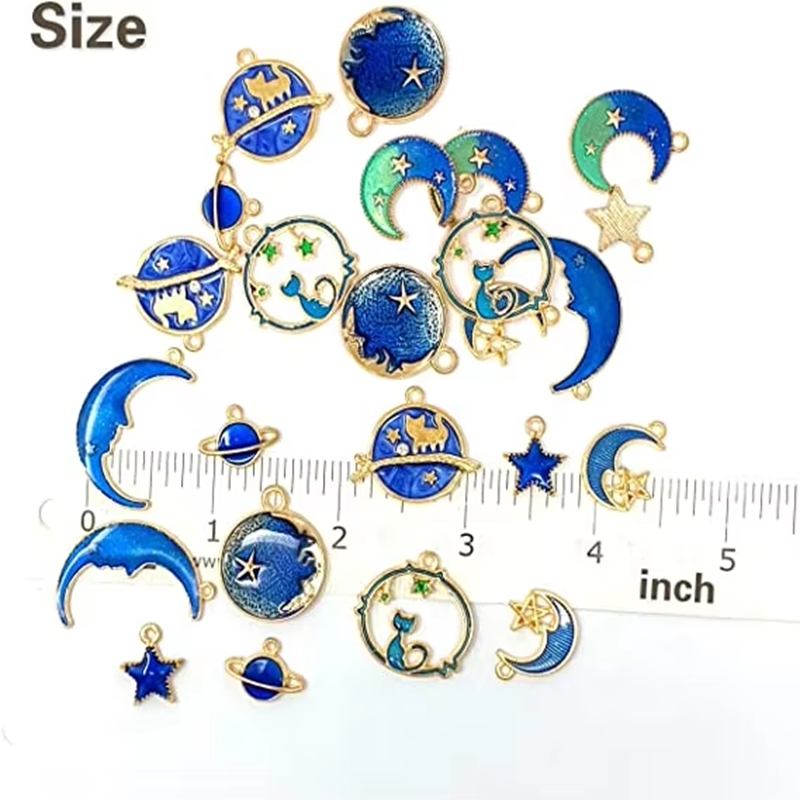 Blue Oil Dripping Enamel Pendant DIY Jewelry Making Animal Accessory Charms Kits