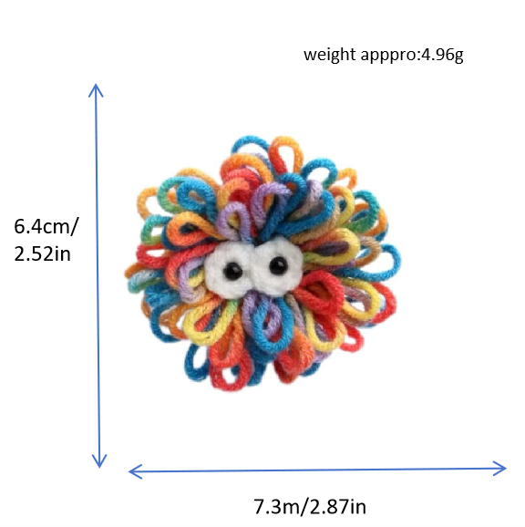 Rainbow Yarn Loop Brooch Pin