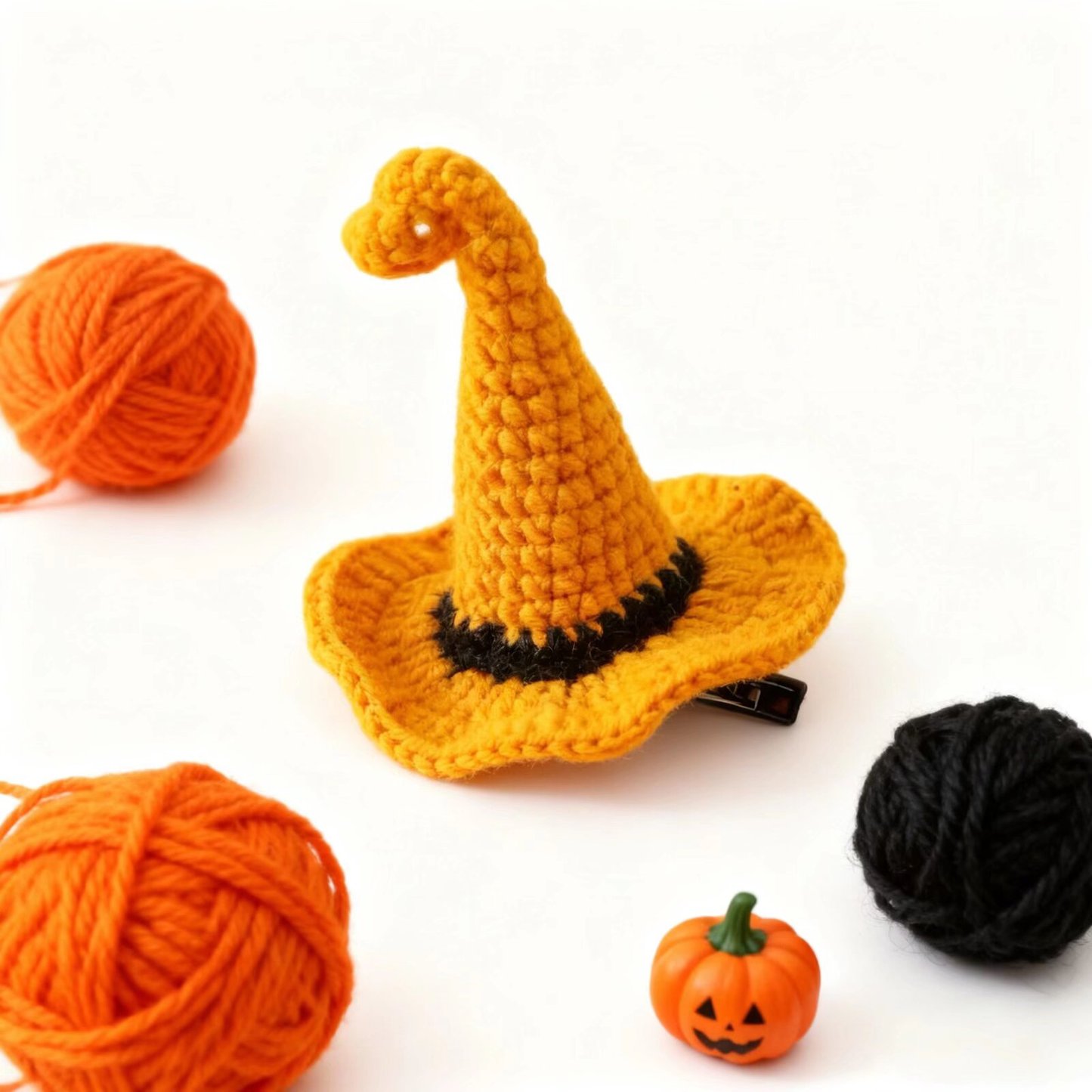 Halloween Witch Hat Crochet Hair Clip