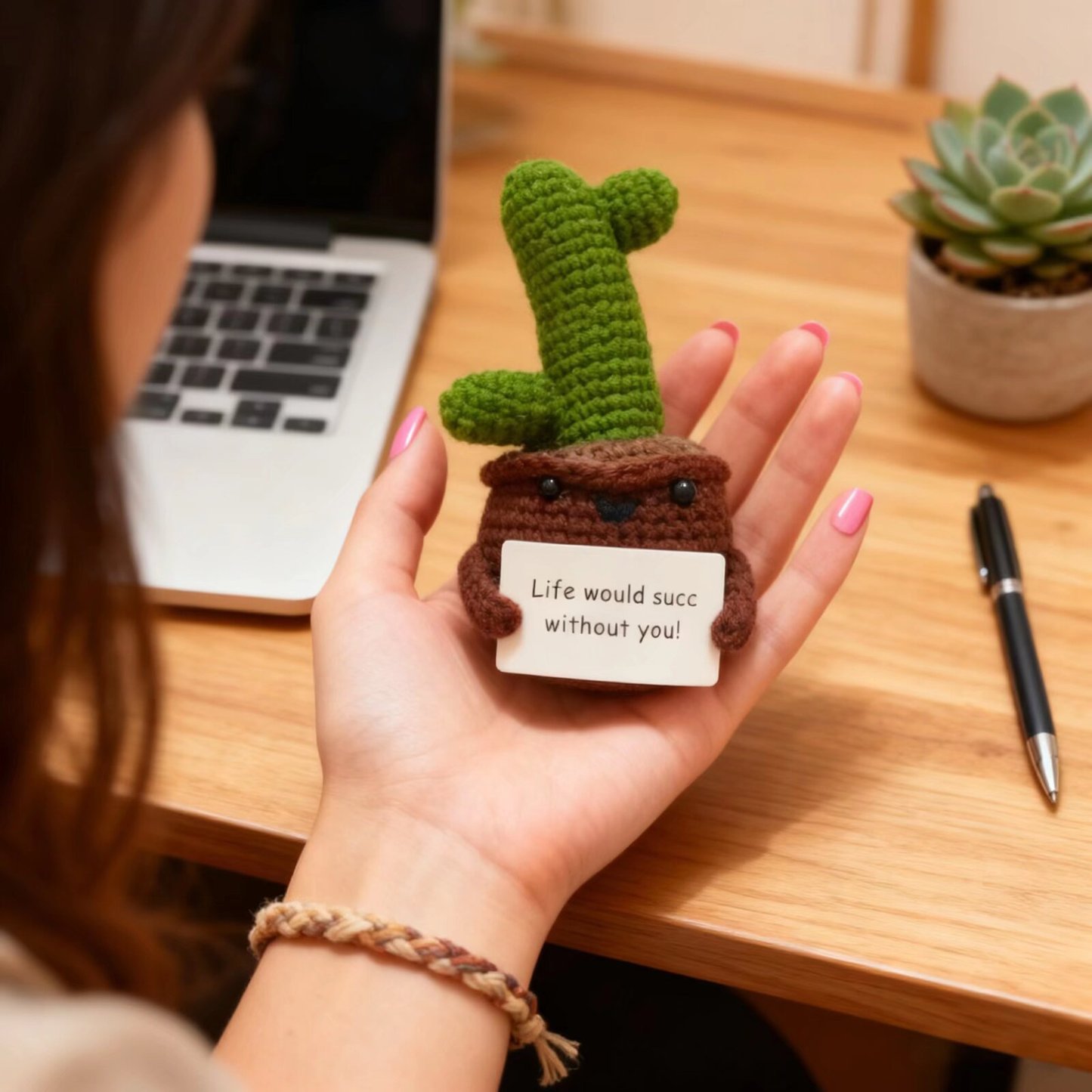 Crochet Funny Cactus Plush Gift