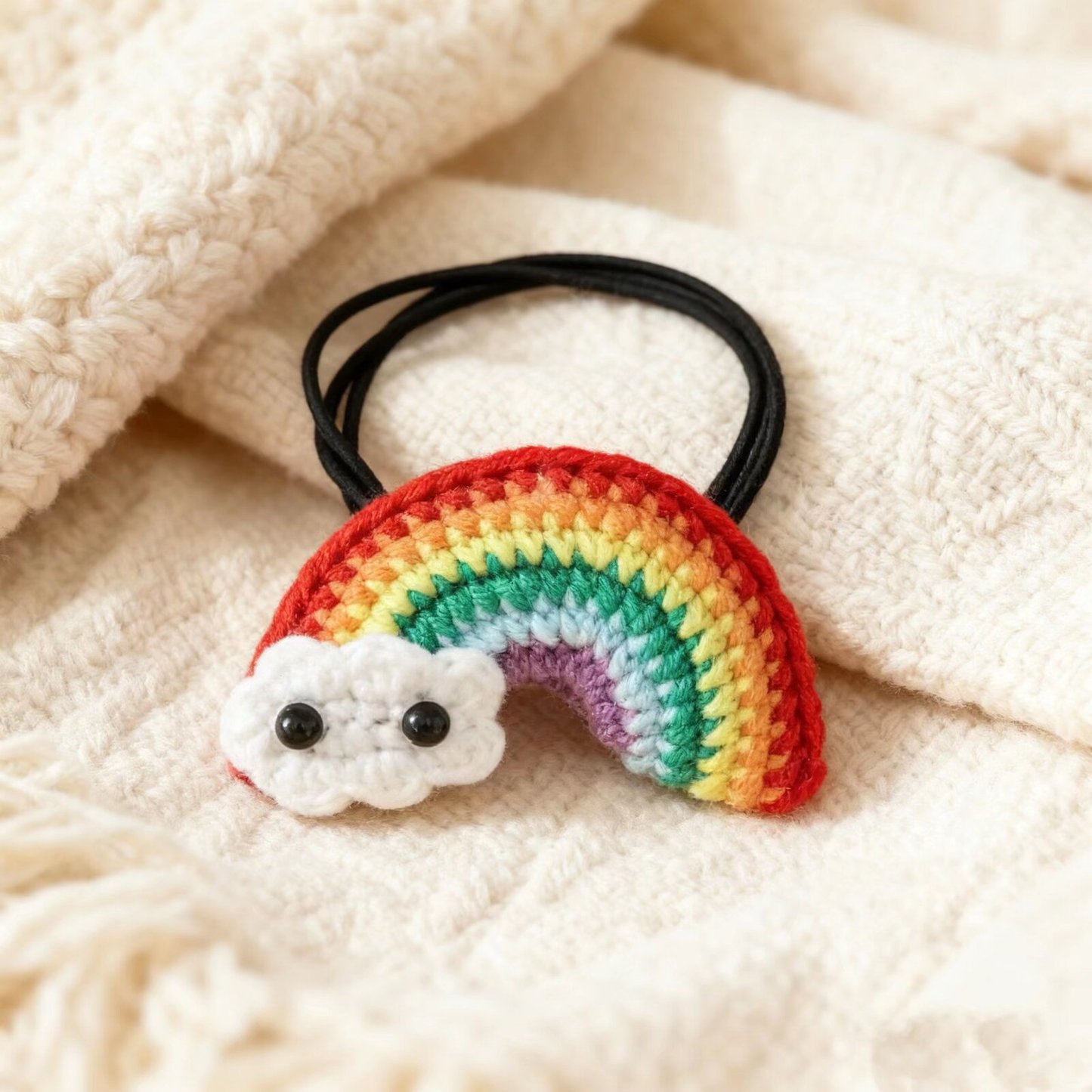 Crochet Rainbow Hair Tie