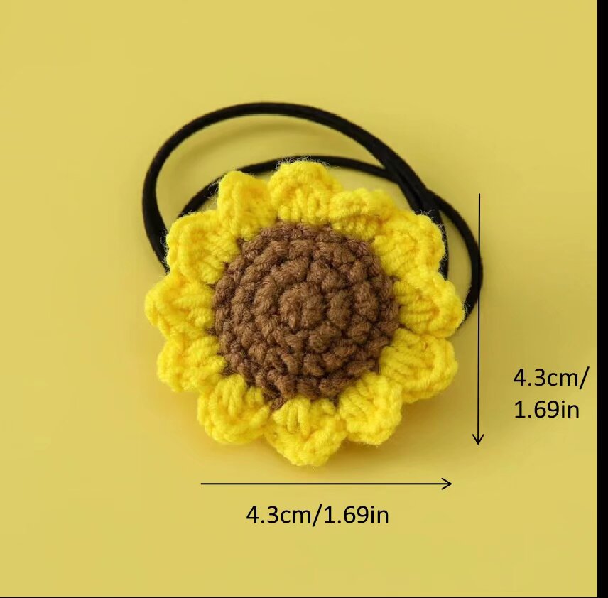 Crochet Sunflower Hair Tie