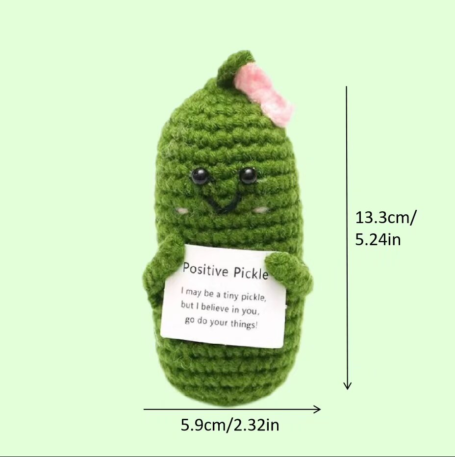 Crochet Positive Pickle Plush Toy
