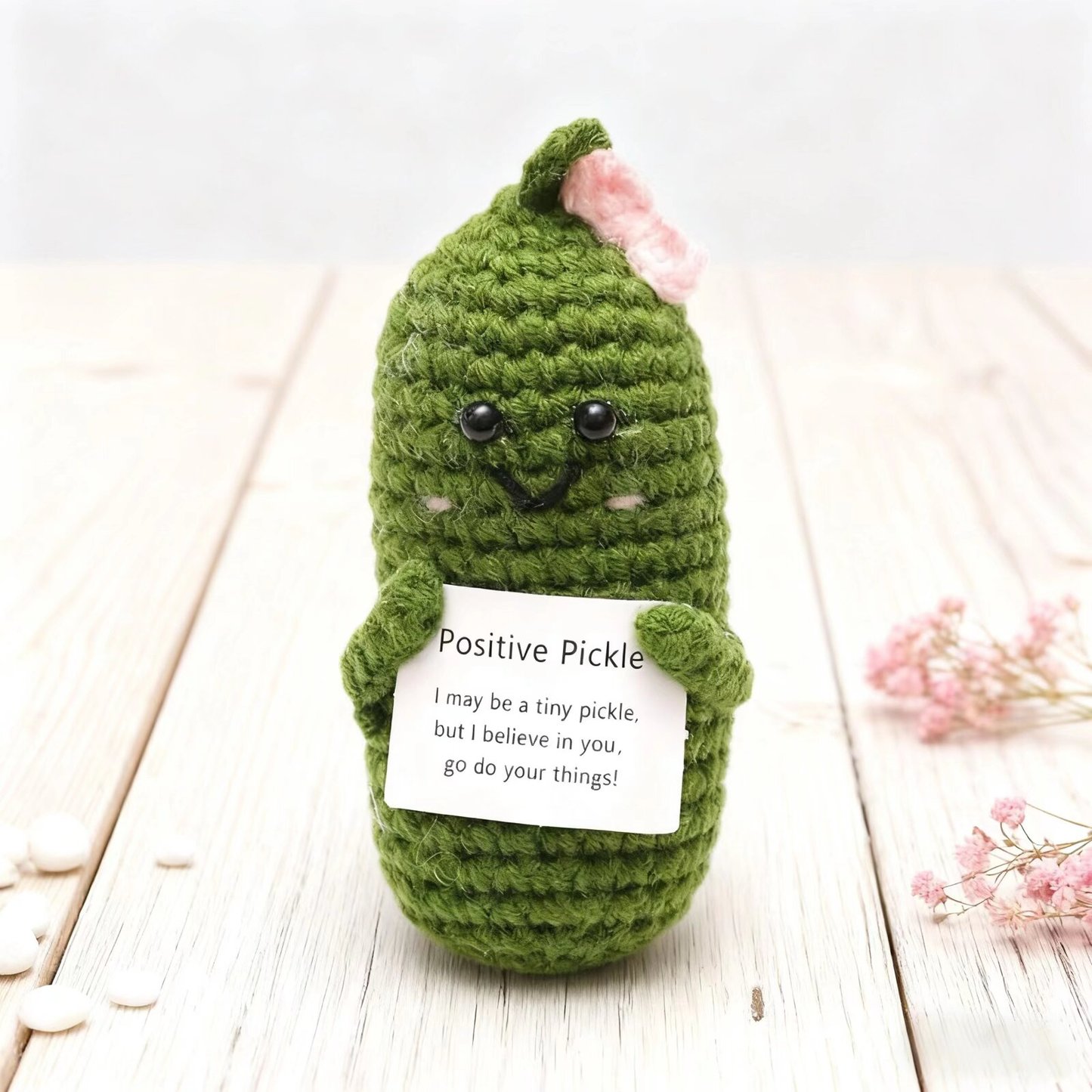 Crochet Positive Pickle Plush Toy